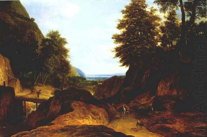 Valley with Travellers, unknow artist